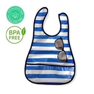 New Chikitoe Wateproof Bib with clear pocket- Infant- BPA & PHTHALATE FR…
